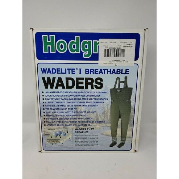 Vtg Wmn's Hodgman Wadelite 1 Breathable Waders~Stockingfoot~Sz LARGE, New In Box - Picture 1 of 4